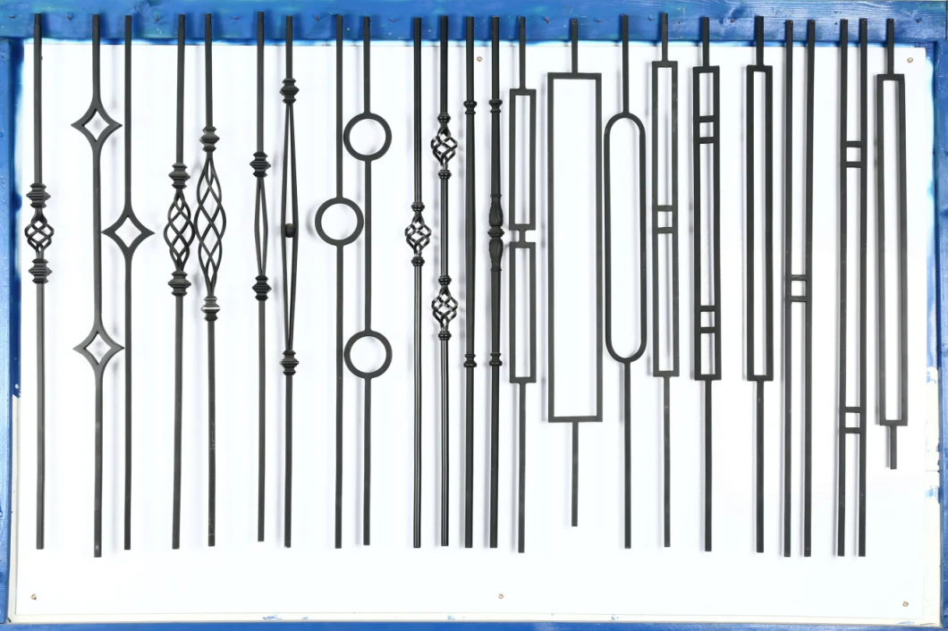 Nice Design Single Basket Twist Rectangular Circle Wrought Iron Metal Balusters