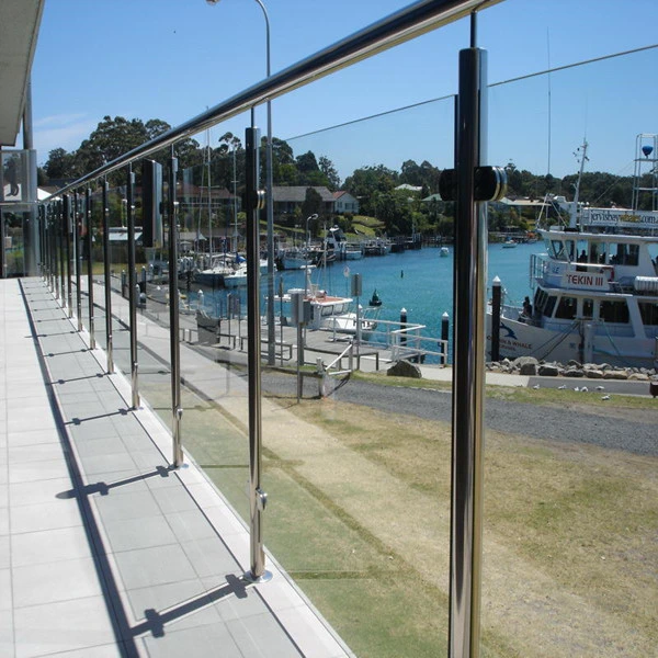 Commercial Building Balcony Single Panel Stainless Steel Railing Glass Balustrade