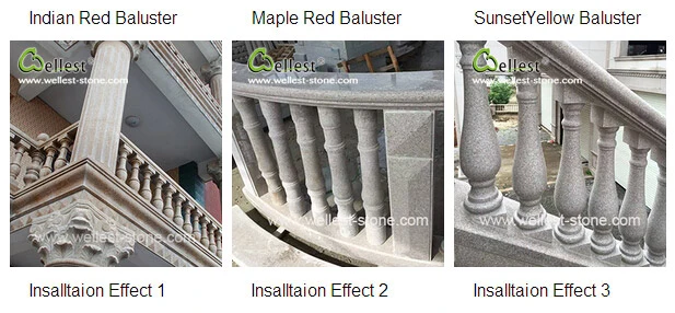 Good Price Whosale Pink Granite Balustrade for Stairs/Staircase/Balcony/Porch